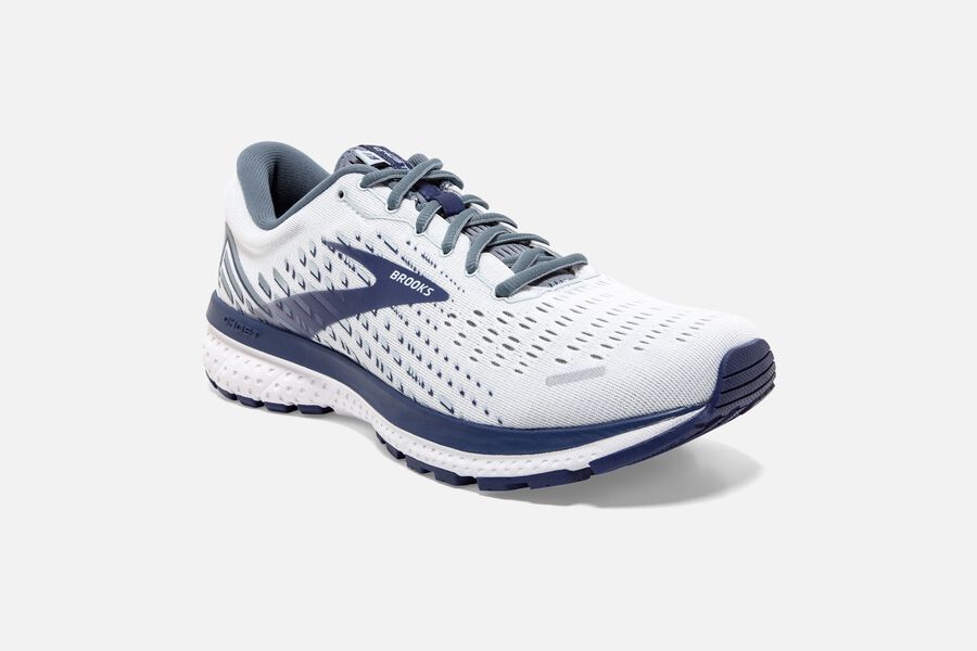 Brooks Running Shoes Mens White/Blue - Ghost 13 Road - 4693-ZWCSE